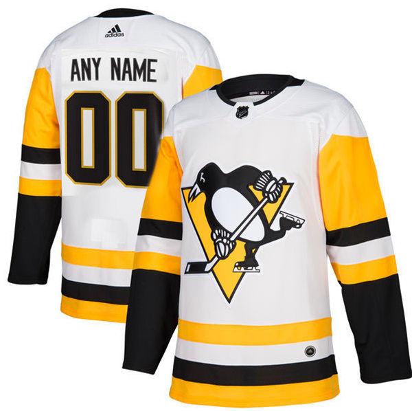 Womens Pittsburgh Penguins Custom Stitched Adidas Away White Jersey Stitched