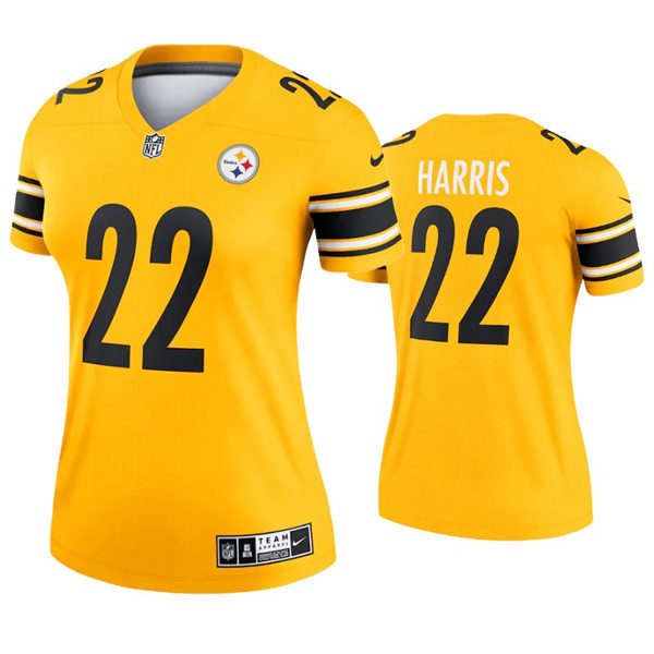 Womens Pittsburgh Steelers #22 Najee Harris Nike Gold Inverted Legend Jersey