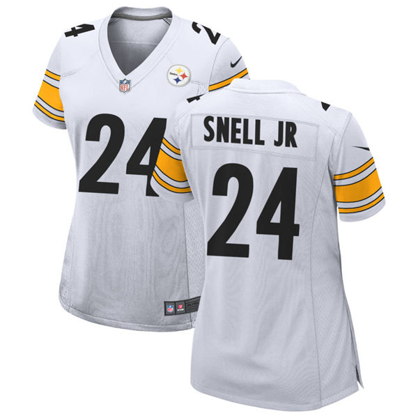 Womens Pittsburgh Steelers #24 Benny Snell Jr Nike White Limited Jersey