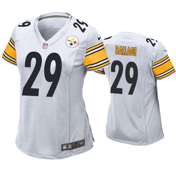 Womens Pittsburgh Steelers #29 Kalen Ballage Nike White Limited Jersey