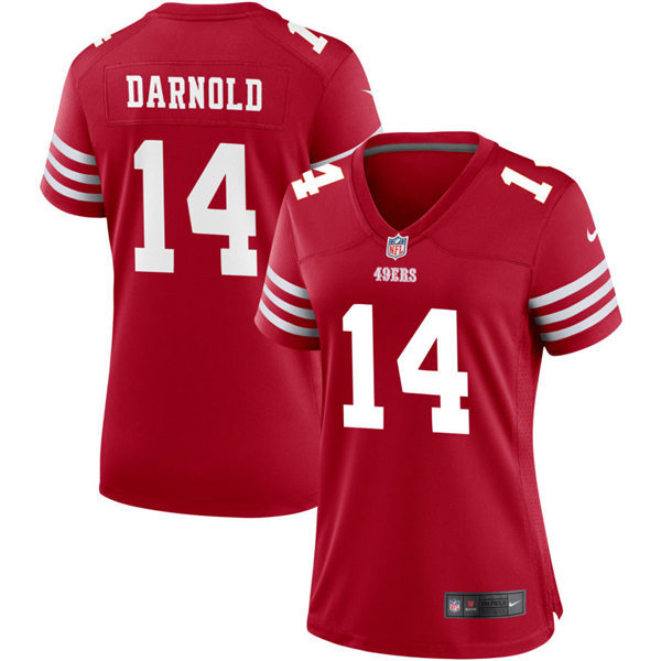 Womens San Francisco 49ers #14 Sam Darnold Nike Scarlet Limited Jersey