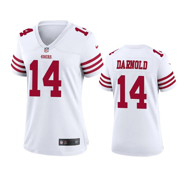 Womens San Francisco 49ers #14 Sam Darnold Nike White Limited Jersey