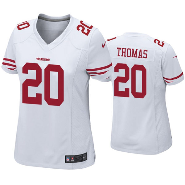 Womens San Francisco 49ers #20 Ambry Thomas Nike White Vapor Limited Jersey