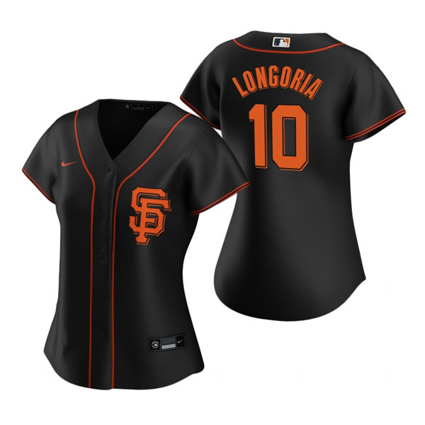 Womens San Francisco Giants #10 Evan Longoria Nike Black Alternate Jersey