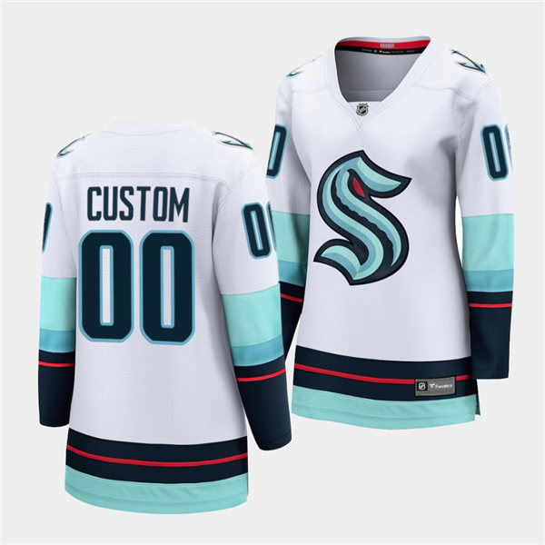 Womens Seattle Kraken Custom adidas Away White Jersey Stitched