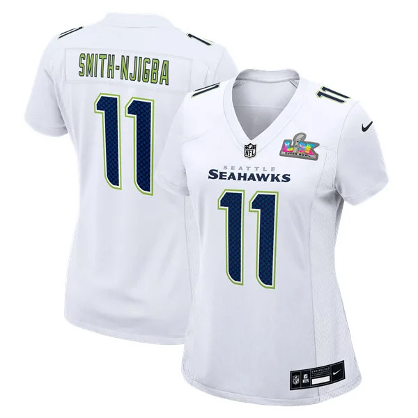 Womens Seattle Seahawks #11 Jaxon Smith-Njigba Nike White Tundra Fashion Game Jersey 