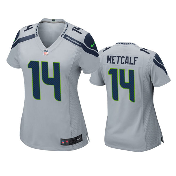 Womens Seattle Seahawks #14 DK Metcalf Nike Gray Alternate Limited Jersey