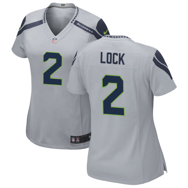 Womens Seattle Seahawks #2 Drew Lock Nike Gray Alternate Limited Jersey