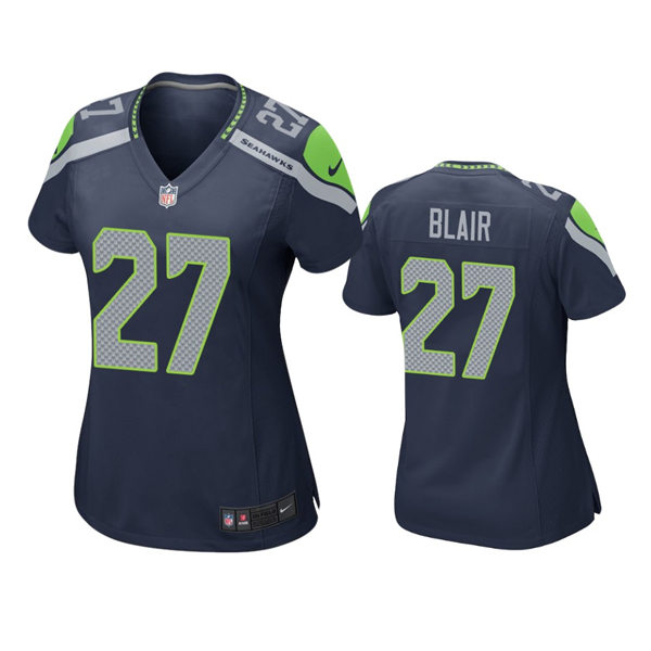 Womens Seattle Seahawks #27 Marquise Blair Nike Navy Team Color Limited Jersey