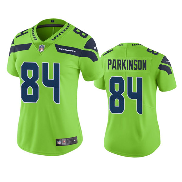 Womens Seattle Seahawks #84 Colby Parkinson Nike Neon Green Color Rush Limited Jersey