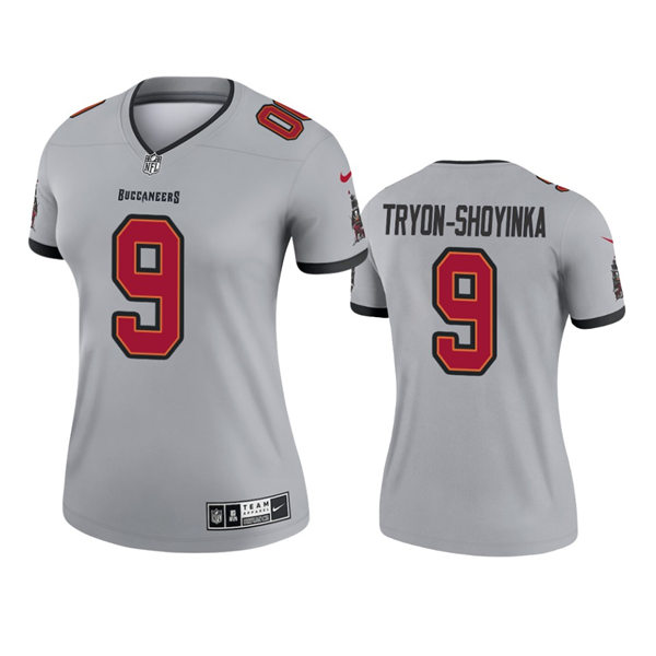 Womens Tampa Bay Buccaneers #9 Joe Tryon-Shoyinka Nike Gray Inverted Legend Jersey
