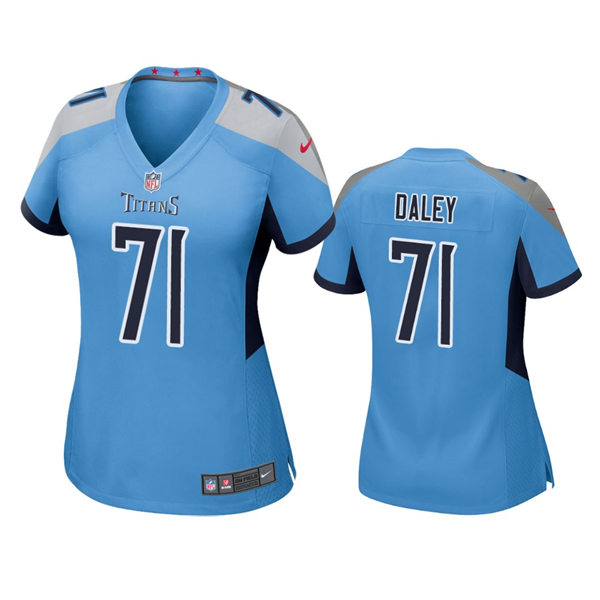 Womens Tennessee Titans #71 Dennis Daley Nike Light Blue Alternate Limited Jersey