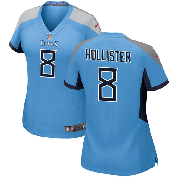 Womens Tennessee Titans #8 Cody Hollister Nike Light Blue Alternate Limited Jersey