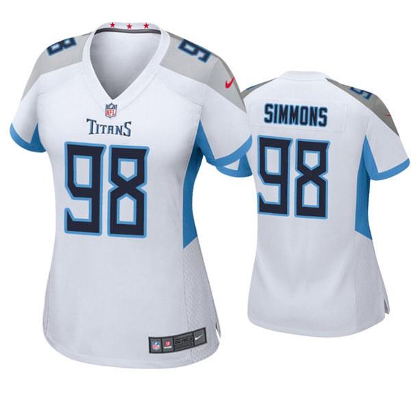 Womens Tennessee Titans #98 Jeffery Simmons Nike White Stitched Limited Jersey