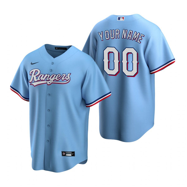Womens Texas Rangers Custom Willie Calhoun Leody Taveras Ryan Dorow Ivan Rodriguez Nike Light Blue