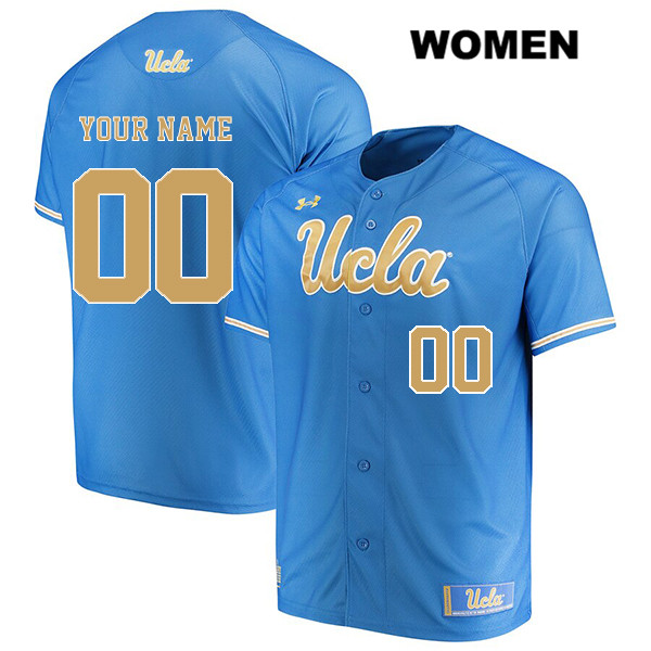 Womens UCLA Bruins Custom Blue Under Armour College Baseball Jersey