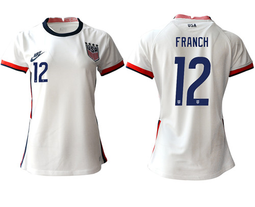 Womens USA #12 Franch Home Jersey