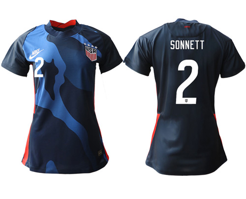Womens USA #2 Sonnett Away Jersey