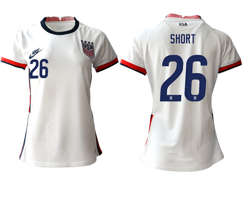 Womens USA #26 Short Home Jersey