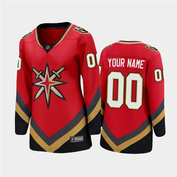 Womens Vegas Golden Knights Custom adidas 2021 Reverse Retro Red Jersey Stitched