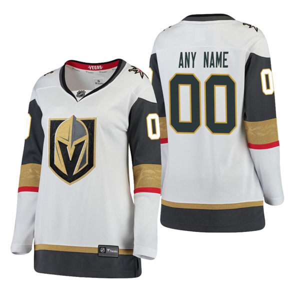 Womens Vegas Golden Knights Custom adidas White Away Jersey Stitched