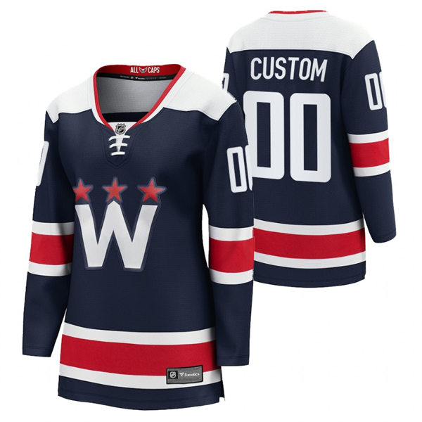 Womens Washington Capitals Custom Navy Alternate Primegreen Stitched Jersey Stitched