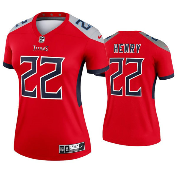 WomensTennessee Titans #22 Derrick Henry Nike Red Inverted Legend Jersey