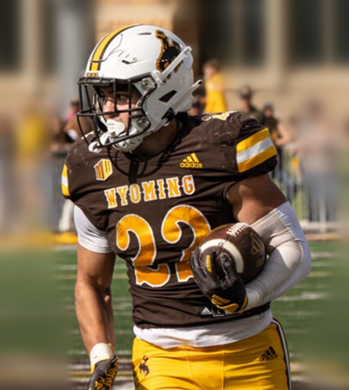 Wyoming Cowboys #22 Sam Scott Brown College Football Game Jersey 