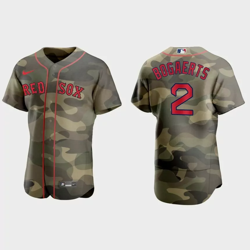 Xander Bogaerts Boston Red Sox 2021 National Armed Forces Day Authentic Jersey – Camo