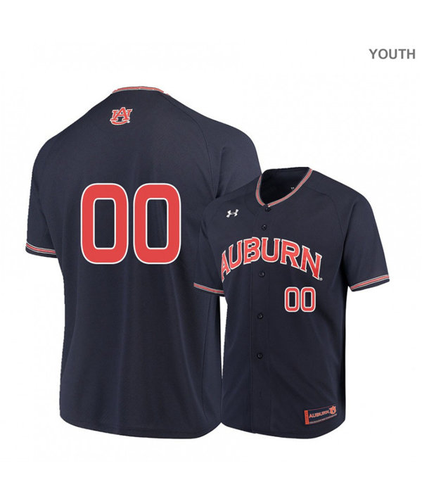 YOUTH Auburn Tigers Custom Gregg Olson Tyler Miller Brody Moore Kason Howell Cody Greenhill 2020 Navy Under Armour Baseball Jersey