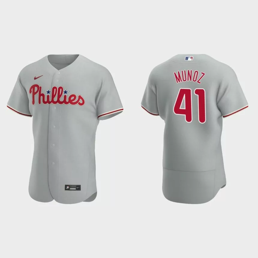 Yairo Munoz Philadelphia Phillies Authentic Road Jersey – Gray