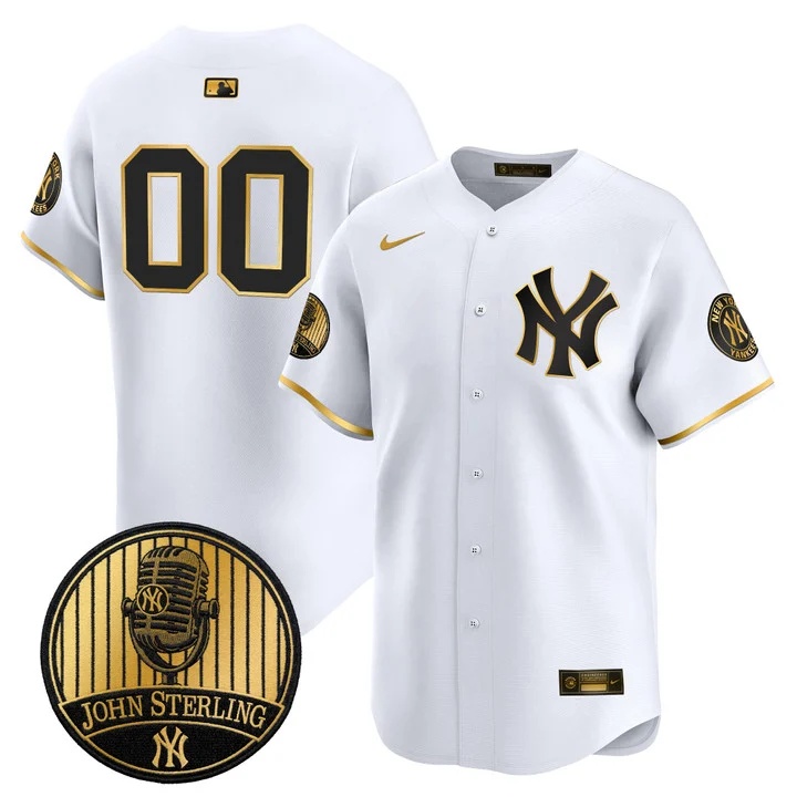 Yankees John Sterling The Voice of the Yankees Tribute Patch Vapor Premier Limited Custom Jersey V3