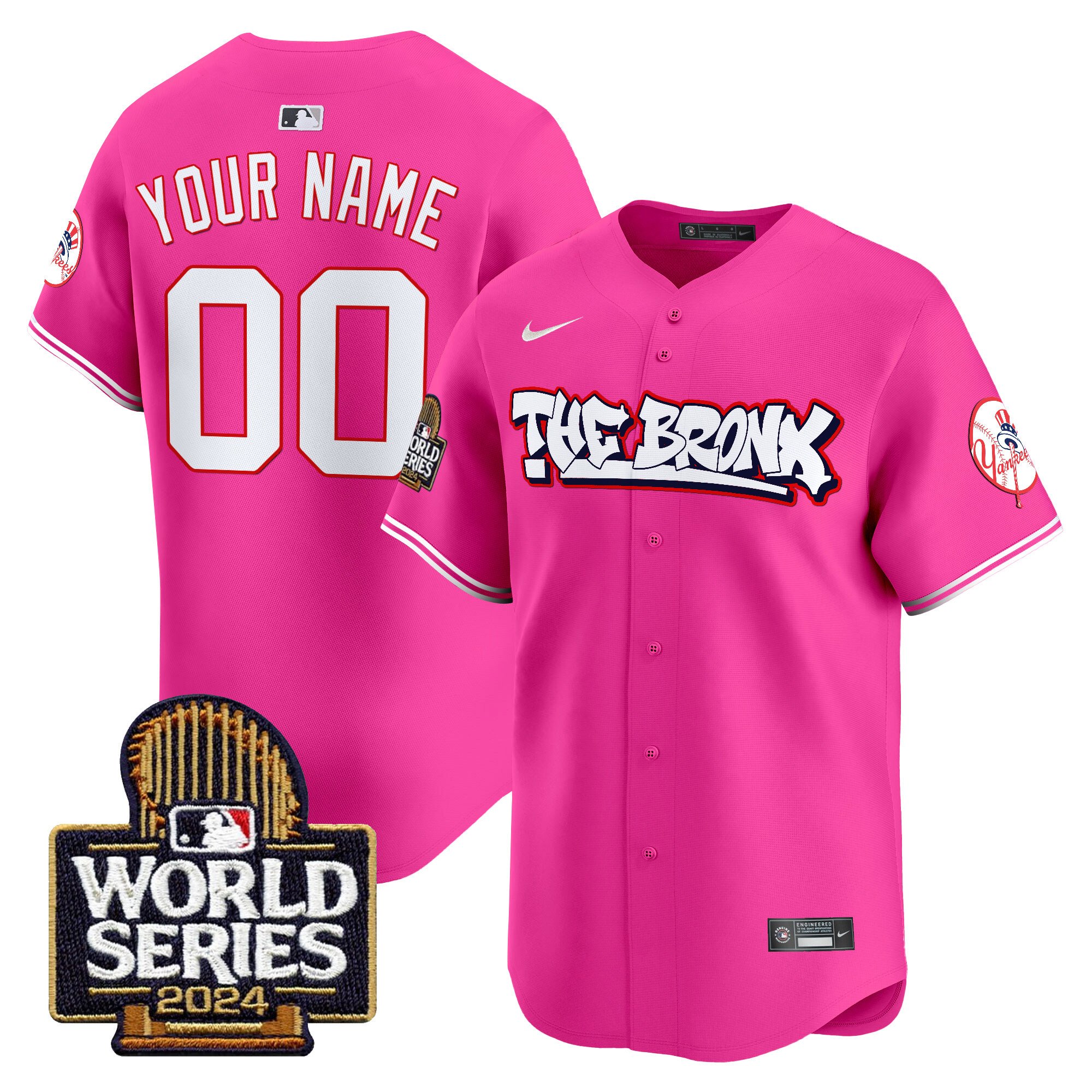 Yankees The Bronx 2024 World Series Vapor Premier Limited Custom Jersey red