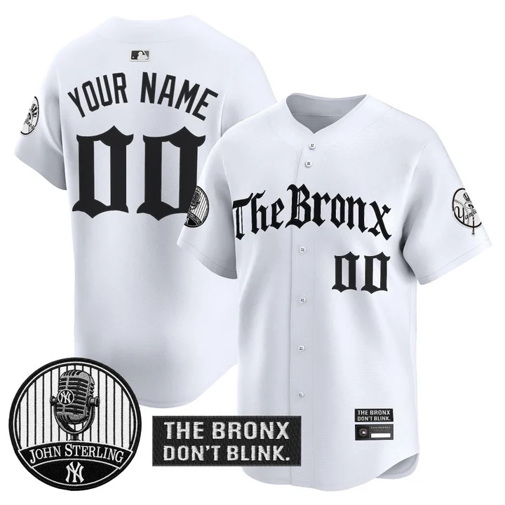 Yankees The Bronx Gothic Vapor Premier Limited Custom Jersey WHITE