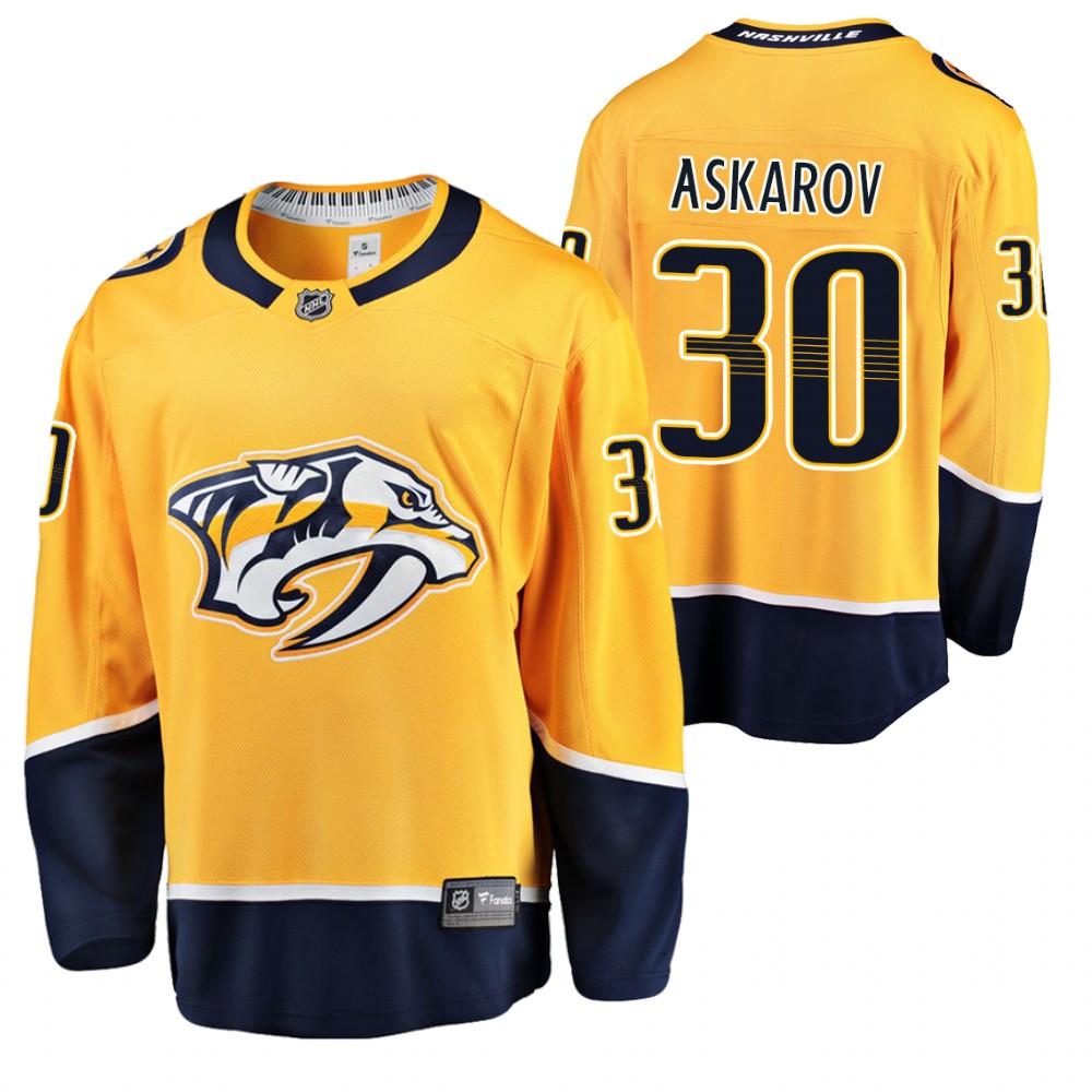 Yaroslav Askarov Nashville Predators 2020 NHL Draft Gold Home Jersey