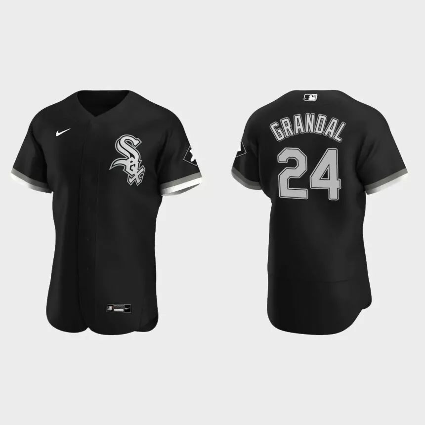 Yasmani Grandal #24 Chicago White Sox Authentic Alternate Jersey – Black
