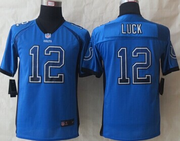 Youth 2014 New Indianapolis Colts 12 Luck Drift Fashion Blue Elite Jerseys