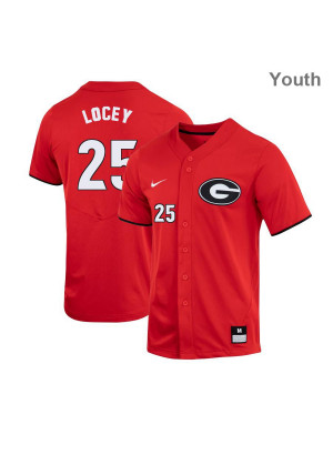 Youth's #25 Tony Locey Georgia Bulldogs Stitched Nike Red Alumni Baseball Player Jersey