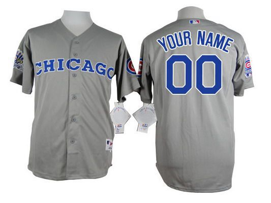 Youth's Chicago Cubs Customized 1990 Turn Back The Clock Gray Jersey W1990 All-Star Patch