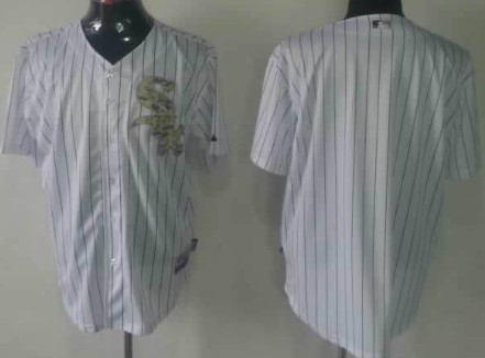 Youth's Chicago White Sox Customized White With Camo Jersey