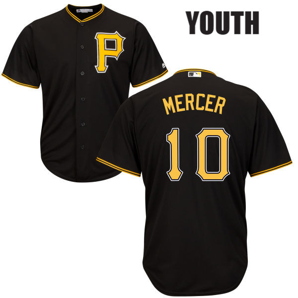 Youth's Pittsburgh Pirates#10 Jordy Mercer Black Flexbase Gray Authentic Baseball Jersey