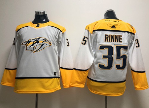 Youth Adidas Predators #35 Pekka Rinne White Road Authentic Stitched Youth NHL Jersey