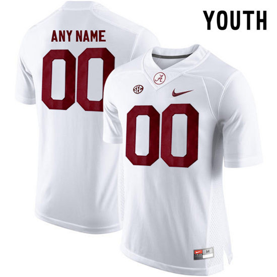 Youth Alabama Crimson Tide Customize College Football Limited Jersey - White