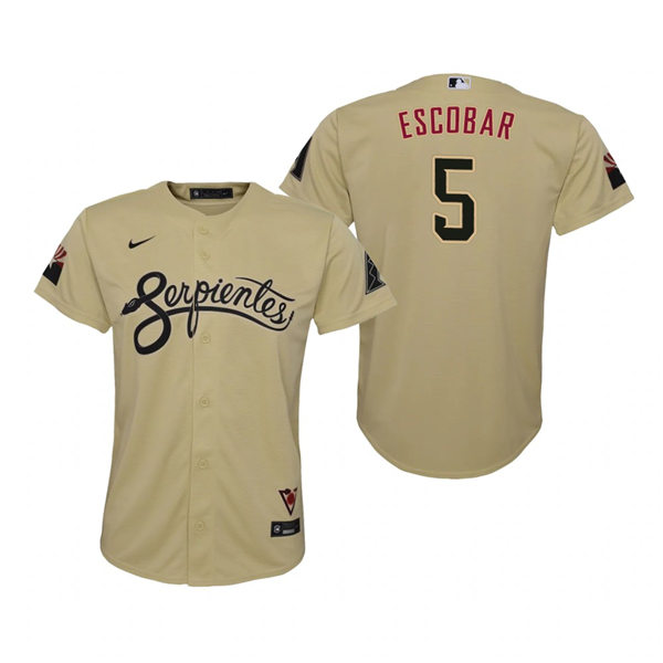 Youth Arizona Diamondbacks #5 Eduardo Escobar Nike Tan 2021 Arizona City Connect Jersey