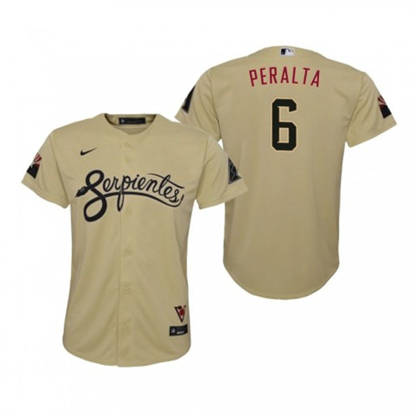 Youth Arizona Diamondbacks #6 David Peralta Tan City Connect Jersey