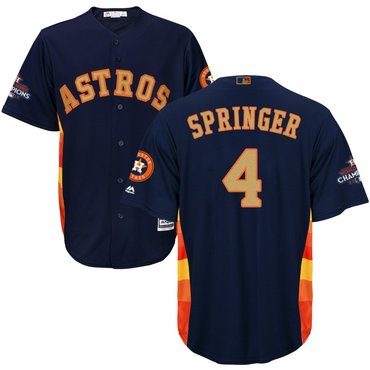 Youth Astros 4 George Navy Youth 2018 Gold Program Cool Base Jersey