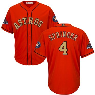 Youth Astros 4 George Orange Youth 2018 Gold Program Cool Base Jersey