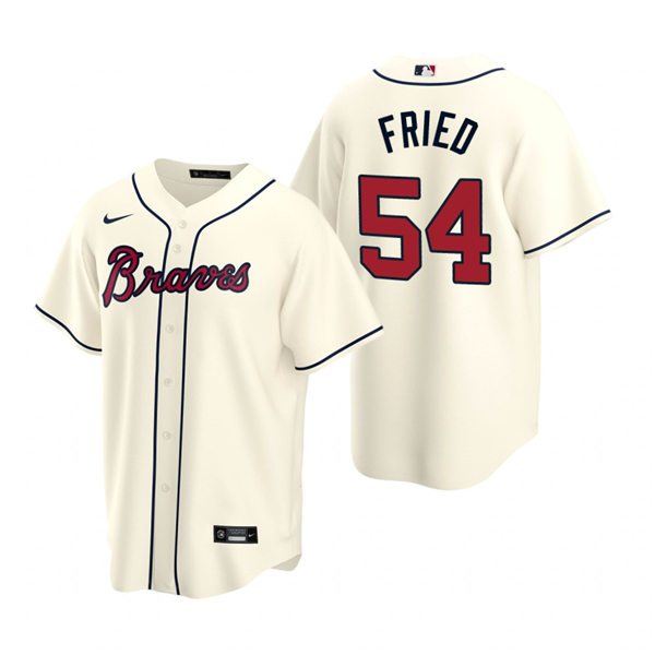 Youth Atlanta Braves #54 Max Fried Nike Cream Alternate Cool Base Jersey