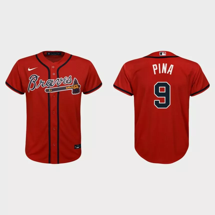 Youth Atlanta Braves Manny Pina Red Replica Alternate Jersey