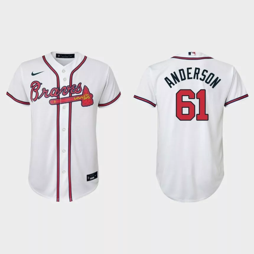 Youth Atlanta Braves Nick Anderson White Replica Home Jersey